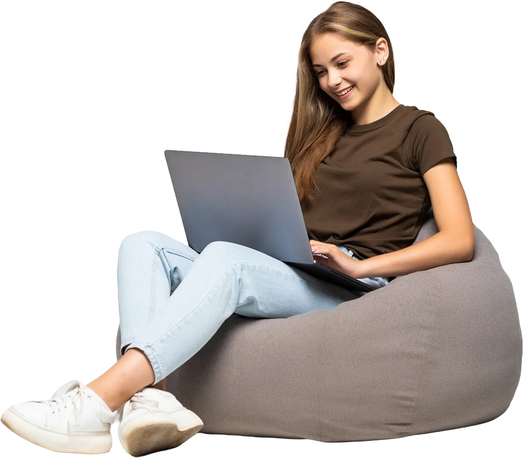 Working on laptop