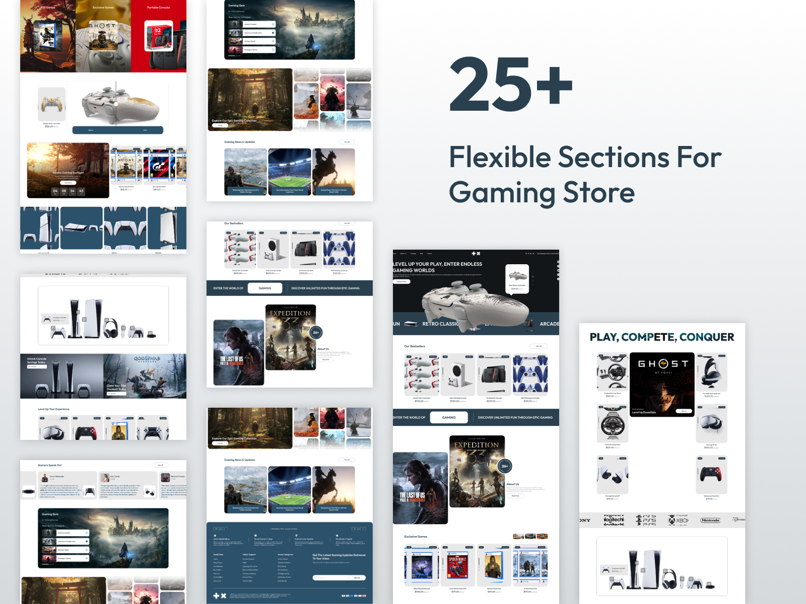 25+ Readymade Pages for Gaming Store