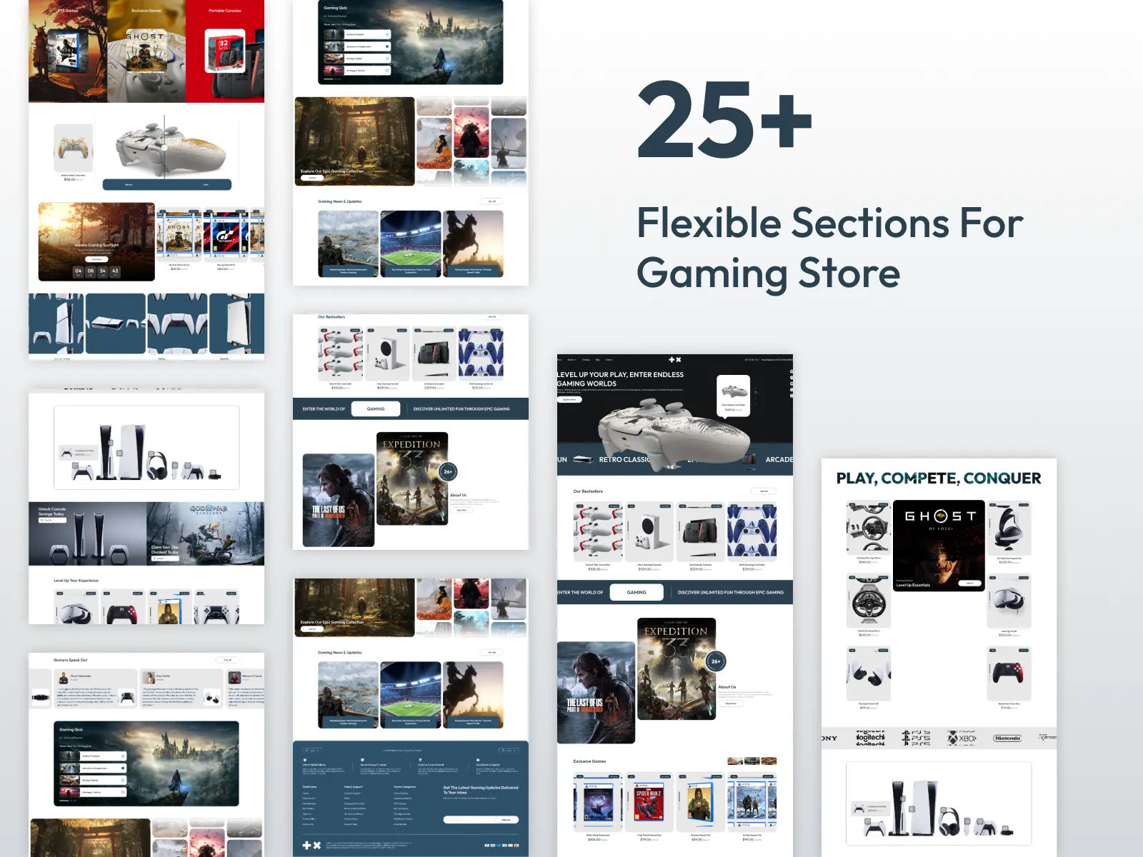 25+ Readymade Pages for Gaming Store