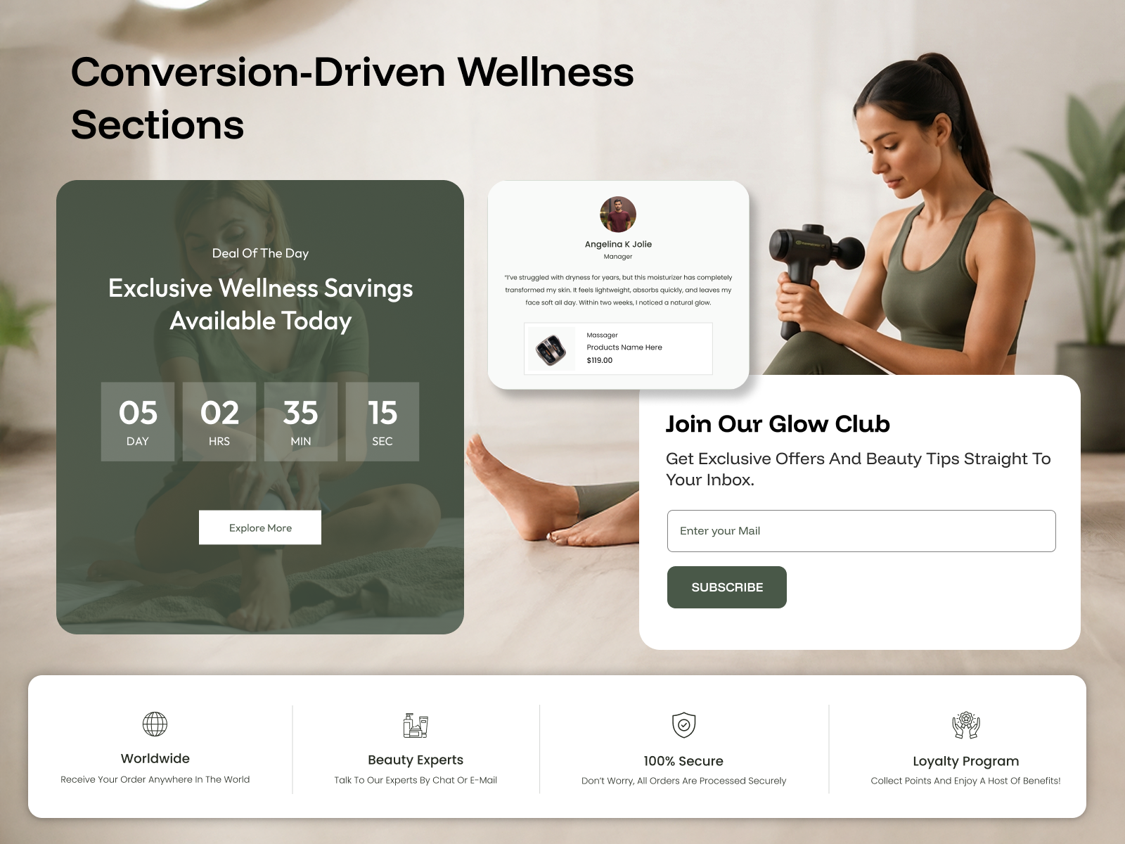 Conversion-Driven Wellness Sections