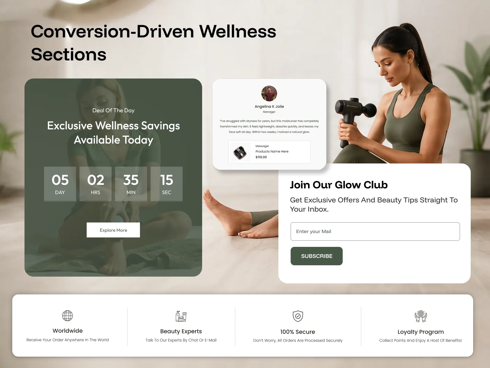 Conversion-Driven Wellness Sections