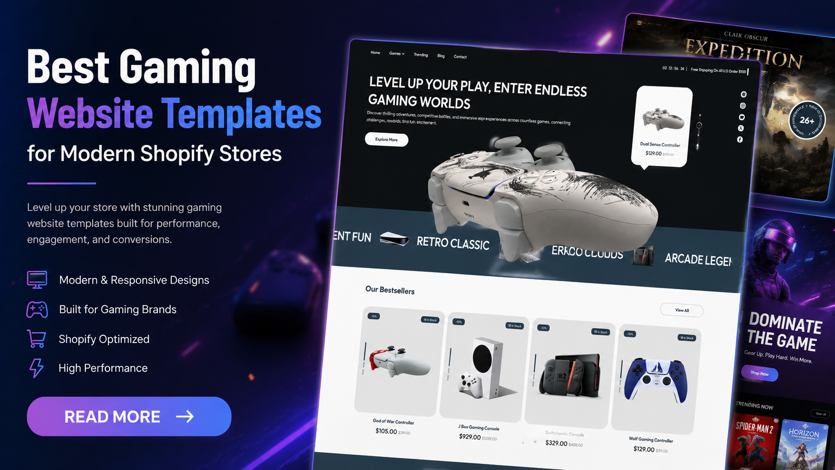Best Gaming Website Templates for Modern Shopify Stores