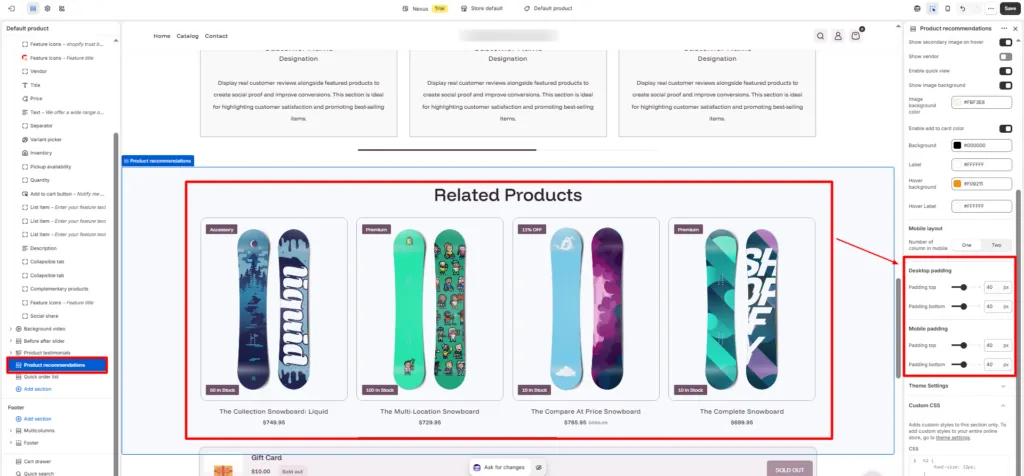Adjust Desktop Padding