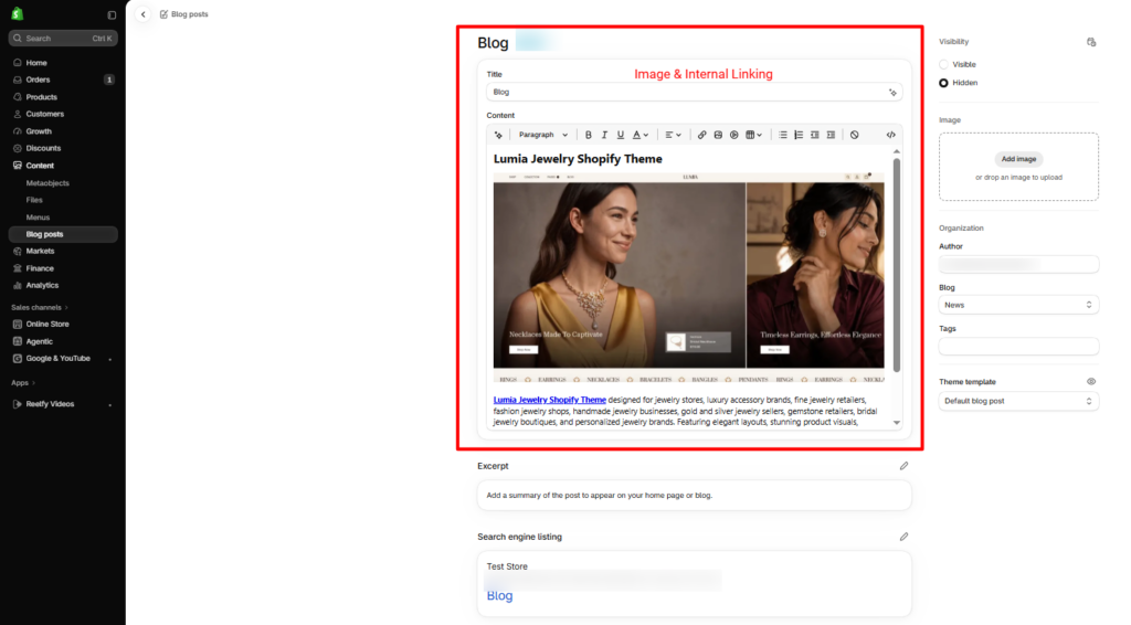 Optimize Images and Internal Links